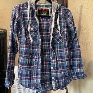 superdry flannel with hood